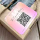 QR Code Pink Rose Glitter Drips Rainbow Ombre Name Square Sticker | Zazzle