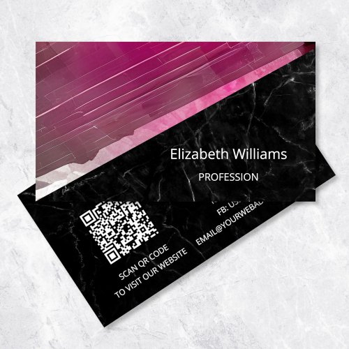 QR Code  Pink Tourmaline Gemstone Crystal Busines Business Card