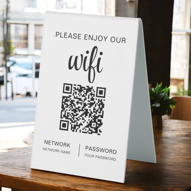 QR Code Please Enjoy Our Wifi Table Tent (Creator Uploaded)