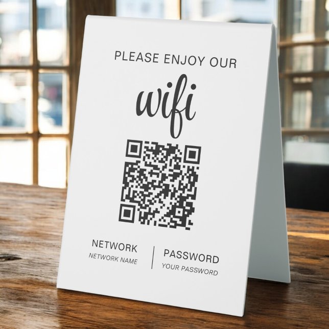 QR Code Please Enjoy Our Wifi Table Tent (Creator Uploaded)
