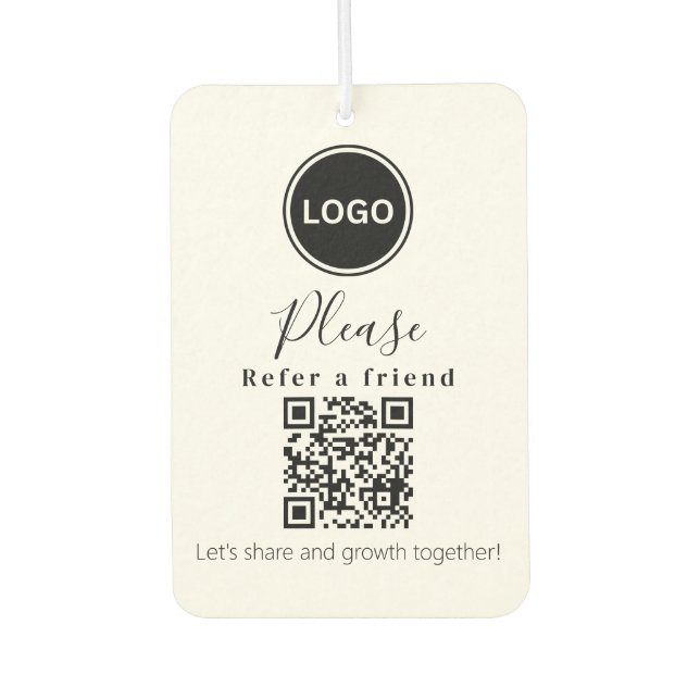 QR Code Please Refer a friend Air Freshener (Front)