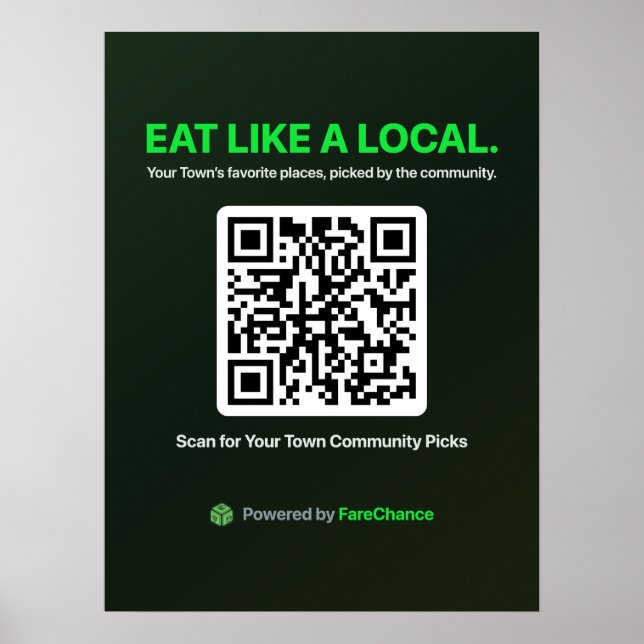 QR Code Poster for Towns and Visitor Centers, Cust (Front)