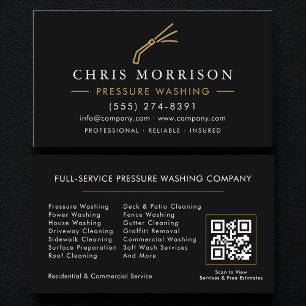 QR Code Pressure Washing Power Wash Business Card