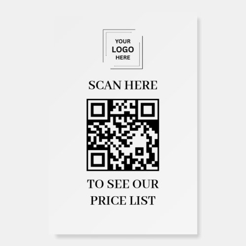 QR Code Price List Business Logo Contactless Foam  Board