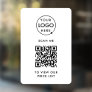 QR Code Price List | Business Logo Contactless Window Cling