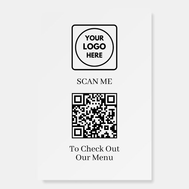 QR Code Price List | Custom Contactless Logo  Foam Board (Front)