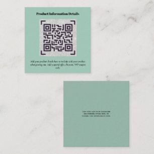QR Code Product Packaging Warranty Details Coupon Enclosure Card