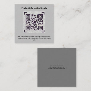 QR Code Product Packaging Warranty Details Coupon Enclosure Card