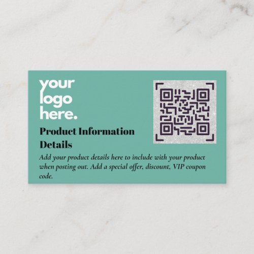 QR Code Product Packaging Warranty Details Coupon Enclosure Card