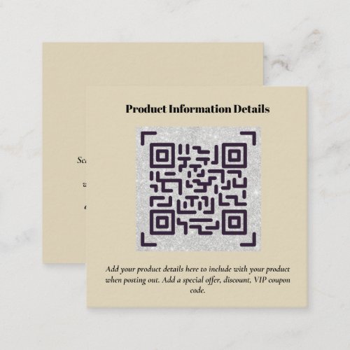 QR Code Product Packaging Warranty Details Coupon Enclosure Card