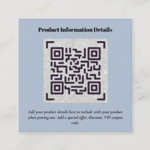 QR Code Product Packaging Warranty Details Coupon Enclosure Card