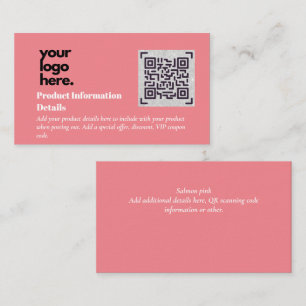 QR Code Product Packaging Warranty Details Coupon Enclosure Card