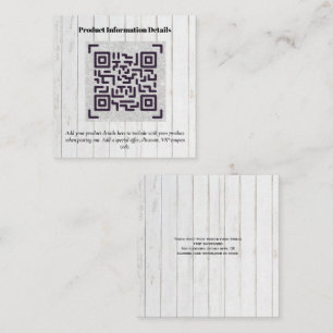 QR Code Product Packaging Warranty Details Coupon Enclosure Card