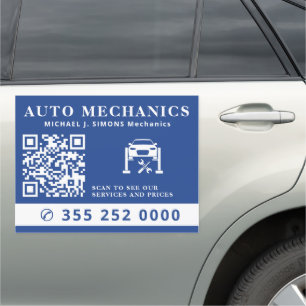 QR code professional auto repair mechanic service Car Magnet