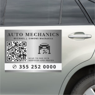 QR code professional auto repair mechanic service Car Magnet