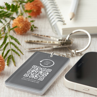QR Code Professional business logo modern simple Keychain