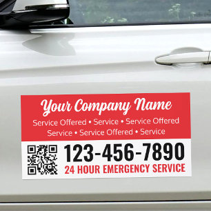 QR Code Professional Business Promotional Red Car Magnet