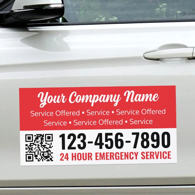 QR Code Professional Business Promotional Red Car Magnet (Creator Uploaded)