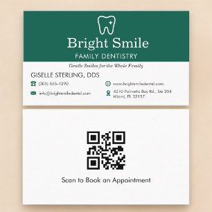 QR Code Professional Dentist Dental Office Business Card