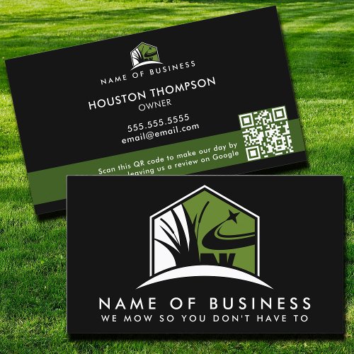 QR Code Professional Garden Lawn Care Landscaper Business Card