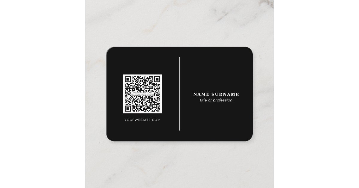 QR code professional minimalist social media black Business Card | Zazzle