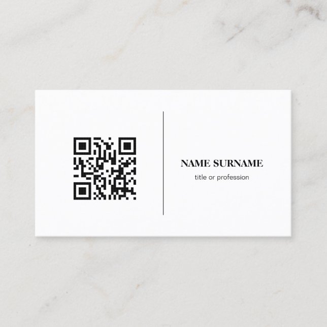 QR code, professional minimalist social media Business Card (Front)