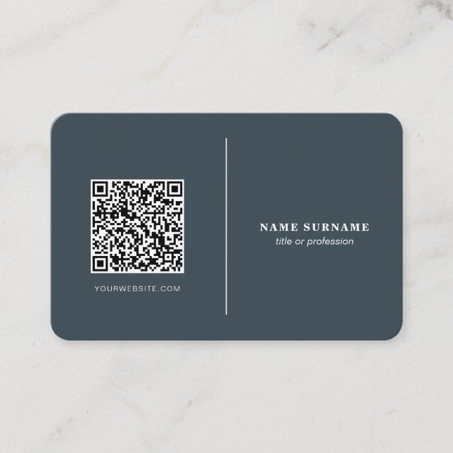 QR code professional minimalist social media clean Business Card (Front)