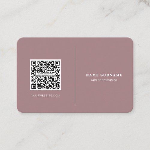 QR code professional minimalist social media clean Business Card