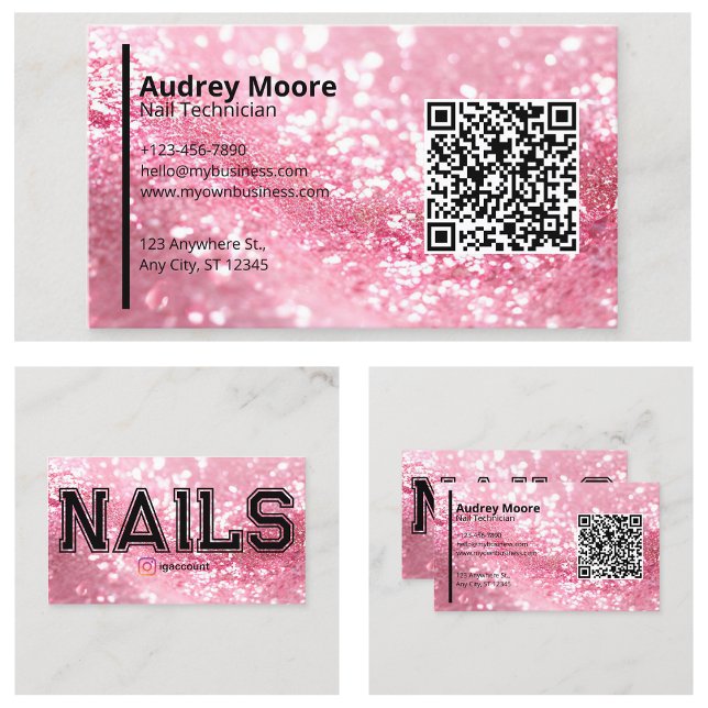 QR Code Professional Nail Technician Templates Business Card (QR Code Professional Nail Technician Templates Business Card
)