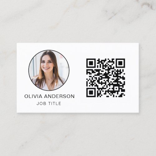 QR Code Professional Photo Black White Business Bu Business Card