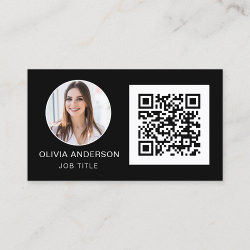 QR Code Professional Photo Black White Business Bu Business Card