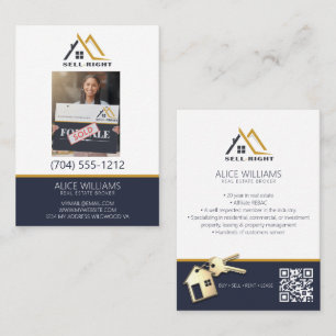 QR Code Professional Photo Modern Realtor Broker Business Card
