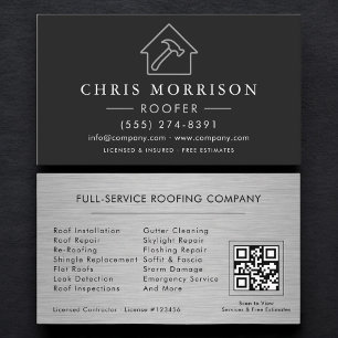 QR Code Professional Roofing Services  Business Card