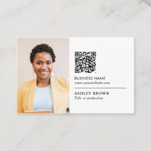 QR code professional simple logo realtor photo Bus Business Card