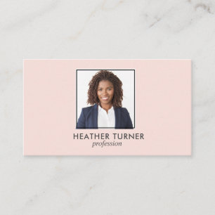 QR CODE Professional SQUARE Headshot Photo Pink Business Card