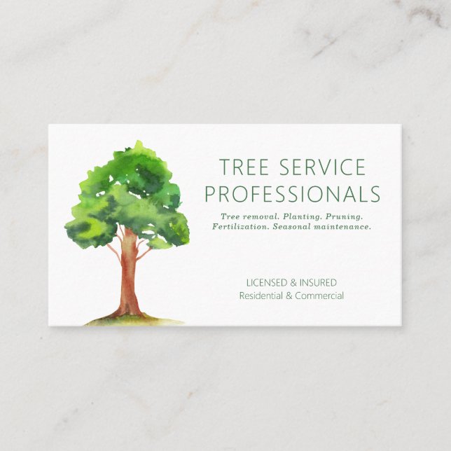 QR Code Professional Tree Services  Business Card (Front)
