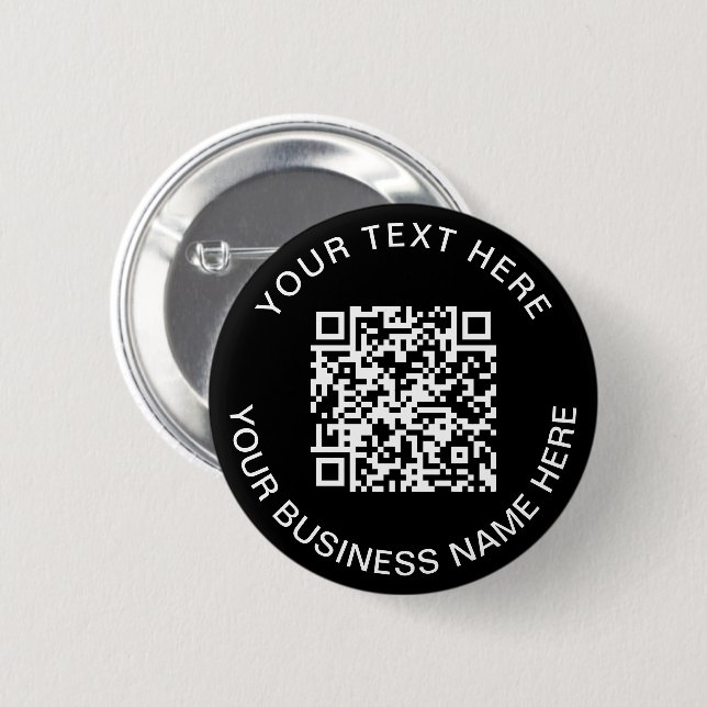 QR Code Promotional Black Button (Front & Back)