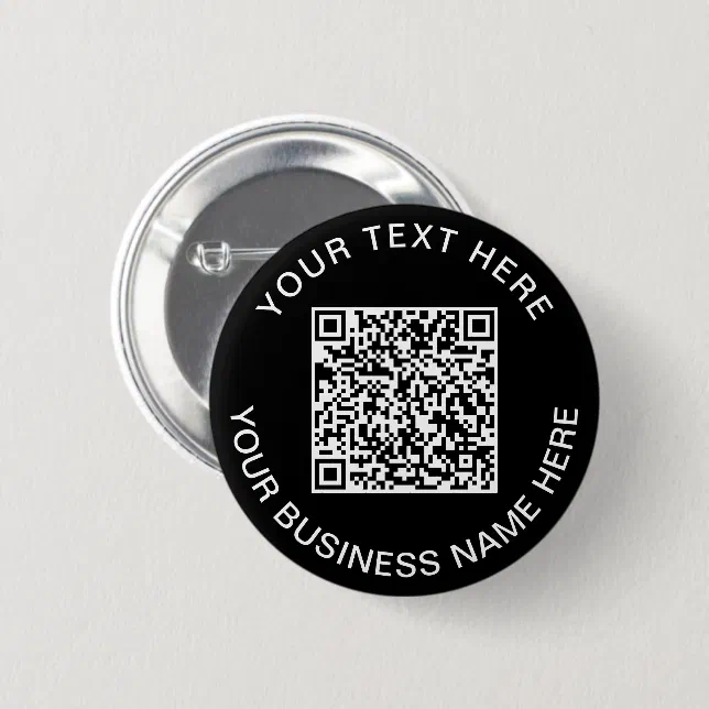 QR Code Promotional Black Button | Zazzle