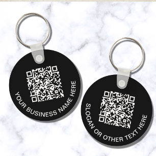 QR Code Promotional Black Keychain