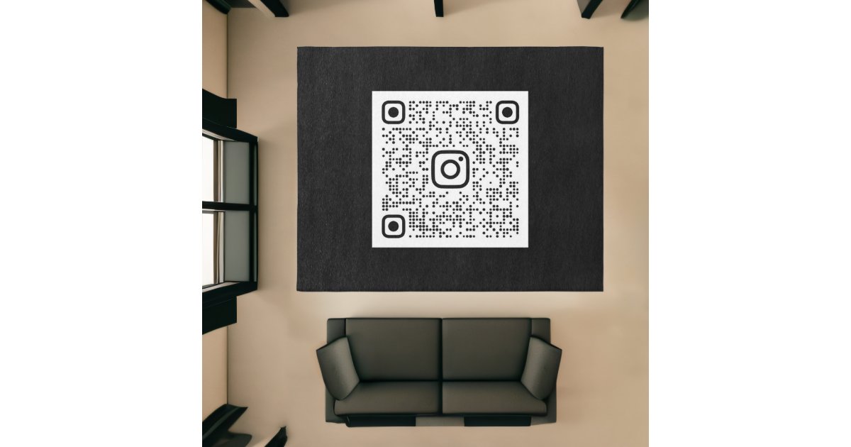 Qr Code Rug QR CODE Promotional Black White Company Rug | Zazzle