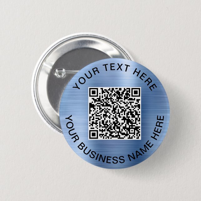 QR Code Promotional Blue Button (Front & Back)