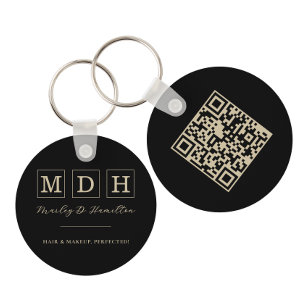 QR Code Promotional Business Name Keychain