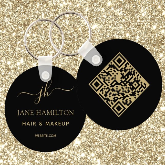 QR Code Promotional Business Name Keychain (Creator Uploaded)