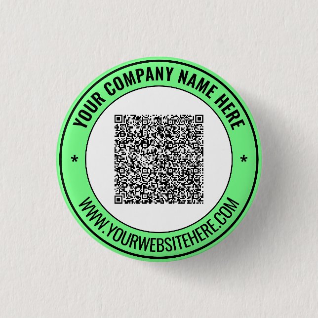 QR Code Promotional Button Example Custom Text (Front)