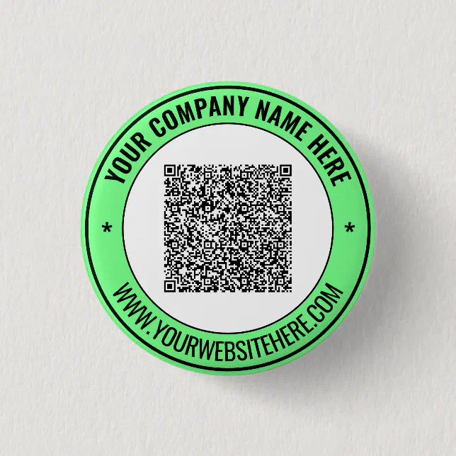 QR Code Promotional Button Example Custom Text | Zazzle