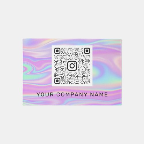 QR CODE Promotional Company Custom Name Holograph Rug