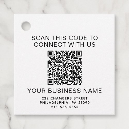 QR Code Promotional Favor Tags