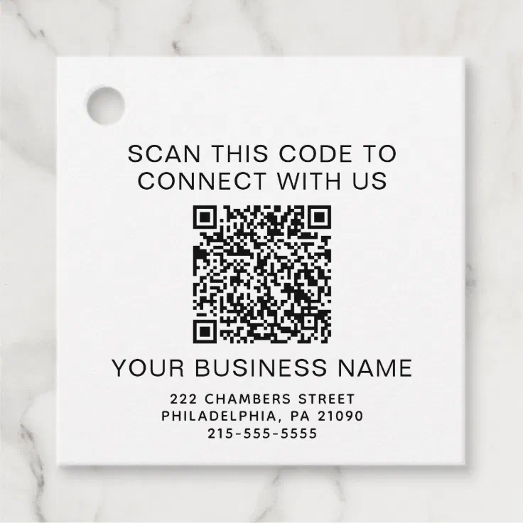 QR Code Promotional Favor Tags Zazzle