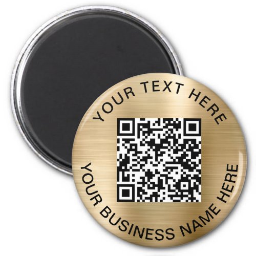 QR Code Promotional Gold Magnet