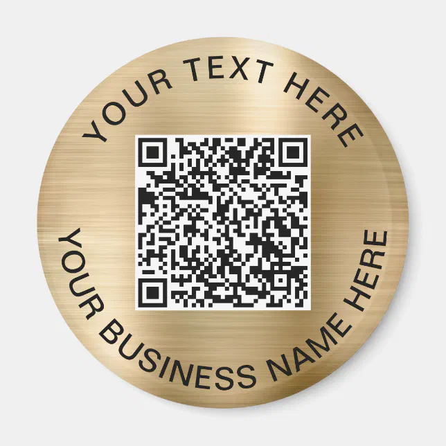 QR Code Promotional Gold Magnet | Zazzle